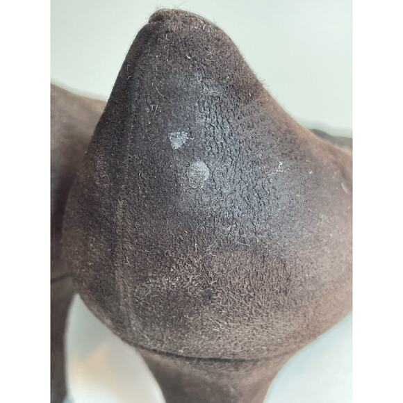 Stuart Weitzman Pump Heels Size 8.5 Brown Suede Square Toe Preppy Twee - Picture 4 of 13